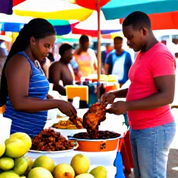 Caribbean Holidays, Jamaica October Tours, A colourful Jamaican food tour in a lively town market with jerk chicken, tropical fruit and friendly local vendors