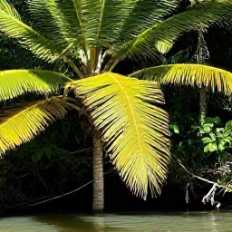 Caribbean Holidays, Jamaica Safari Holidays, Close-up view of Jamaican wildlife and tropical plants beside a river, photographed in bright April sunshine
