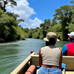 Caribbean Holidays, Jamaica Safari Holidays, Friendly local guide leading visitors beside a Jamaican river during a summer safari excursion