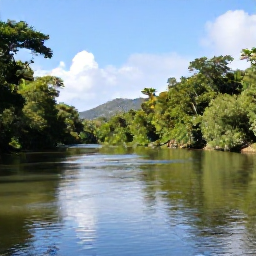 Caribbean Holidays, Jamaica Safari Holidays, Green Jamaican forest, river and tropical hills under a bright November sky