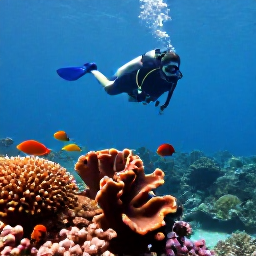 Caribbean Holidays, Jamaica Scuba Diving, Jamaican scuba diver swimming above coral, sponges and tropical fish on a calm November morning