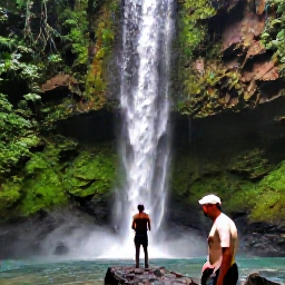 Caribbean Holidays, Jamaica Solo Holidays, Solo traveller exploring Dunn's River Falls near Ocho Rios, lush green forest, flowing water and local guide