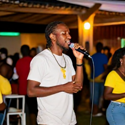 Caribbean Holidays, Jamaica Solo Holidays, Solo traveller listening to live reggae music at a lively Jamaican evening venue, warm lights and welcoming crowd