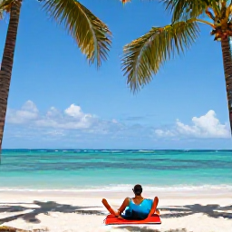 Caribbean Holidays, Jamaica Solo Holidays, Solo traveller relaxing on a sunny Jamaican beach in June, turquoise sea, palm trees and a welcoming atmosphere