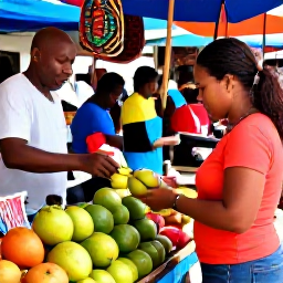 Caribbean Holidays, Jamaica Solo Holidays, Solo visitor exploring a colourful Jamaican market with friendly stallholders, tropical fruit and local crafts