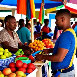 Caribbean Holidays, Jamaica Solo Holidays, Solo visitor exploring a colourful Jamaican market with local crafts, fruit stalls and friendly traders