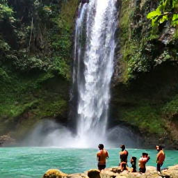 Caribbean Holidays, Jamaica Solo Holidays, Solo visitor exploring a lush Jamaican waterfall with a small guided group, tropical forest and clear pools