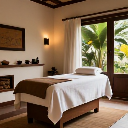 Caribbean Holidays, Jamaica Spa Breaks, Relaxing Jamaican spa resort in January, with a peaceful treatment room, tropical plants and warm natural light