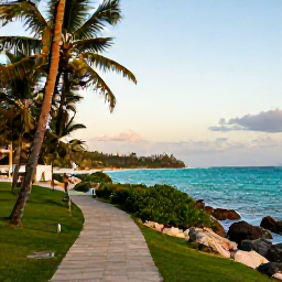 Caribbean Holidays, Jamaica Walking Holidays, A coastal walking path in Jamaica near Negril, with turquoise sea, sandy coves, palm trees and a relaxed late-afternoon atmosphere