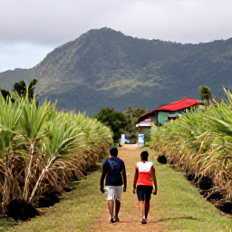 Caribbean Holidays, Jamaica Walking Holidays, A friendly guided countryside walk through Jamaican villages and sugar cane fields, with mountains in the background