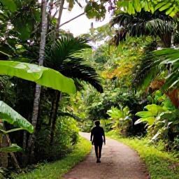 Caribbean Holidays, Jamaica Walking Holidays, A lush Jamaican mountain trail in June, with tropical greenery, soft morning light and walkers exploring a peaceful path
