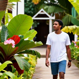 Caribbean Holidays, Jamaica Walking Holidays, Traveller enjoying a peaceful walk through tropical gardens and historic surroundings in Jamaica