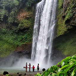 Caribbean Holidays, Jamaica Walking Holidays, Visitors walking beside waterfalls and green woodland in the Jamaican countryside