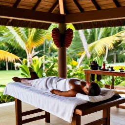 Caribbean Holidays, Jamaica Wellness Retreats, Jamaican spa treatment in a tranquil open-air pavilion surrounded by tropical greenery