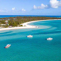 Caribbean Holidays, January Adventures, Aerial coastal photograph of Providenciales, Turks and Caicos, showing bright turquoise water, white sand beaches and small boats in January sunshine