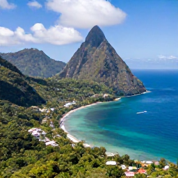 Caribbean Holidays, January Adventures, Aerial view of Saint Lucia in January, showing the Pitons, turquoise sea, green rainforest and bright sunshine