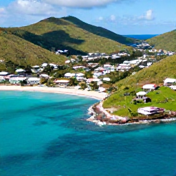 Caribbean Holidays, January Adventures, Aerial view of turquoise Caribbean water, green hills and the lively coast of Saint Martin and Sint Maarten in bright January sunshine
