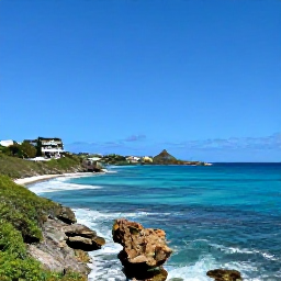 Caribbean Holidays, January Adventures, Bright January morning at a scenic coastal viewpoint on Saint Barth&eacute;lemy, with turquoise sea, rocky headlands and a clear blue sky