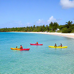 Caribbean Holidays, January Adventures, Kayakers and snorkellers exploring clear turquoise water along the Saint Lucian coast in bright January sunshine