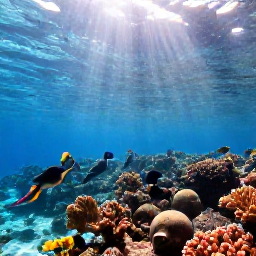 Caribbean Holidays, January Adventures, Snorkellers exploring a colourful coral reef near Grand Turk in clear Caribbean water, with tropical fish and sunlight filtering from above