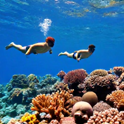 Caribbean Holidays, January Adventures, Snorkellers swimming above a colourful coral reef in clear blue water off Cura&ccedil;ao