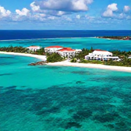 Caribbean Holidays, January All-Inclusive, Aerial view of bright turquoise water, white sand beaches and a luxury all-inclusive resort in Turks and Caicos in January