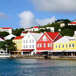 Caribbean Holidays, January All-Inclusive, Colourful historic buildings and a lively waterfront street in Charlotte Amalie, St Thomas, US Virgin Islands