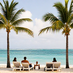 Caribbean Holidays, January All Inclusive, Relaxed beachfront all-inclusive resort in Saint Kitts, with sun loungers, palm trees, turquoise water and guests enjoying a calm January morning