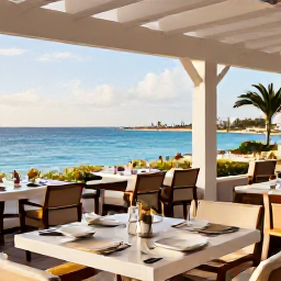 Caribbean Holidays, January Aruba Adults Only, Elegant adults-only resort restaurant in Aruba serving dinner on an open-air terrace overlooking the Caribbean Sea
