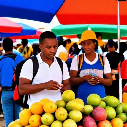 Caribbean Holidays, January Backpacking, Colourful local market in Kingstown, Saint Vincent, with fresh tropical fruit, friendly vendors and backpackers exploring