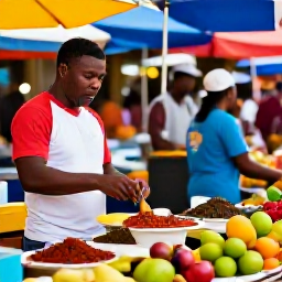 Caribbean Holidays, January Backpacking, Colourful market stalls in St George's Grenada with fresh spices, fruit and friendly local traders