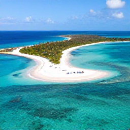 Caribbean Holidays, January Bahamas Holidays, Aerial view of turquoise Bahamian waters, white sandy beaches and a small island chain in bright January sunshine
