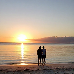 Caribbean Holidays, January Bahamas Tours, Couple enjoying a calm sunset on a white sand beach in The Bahamas during January