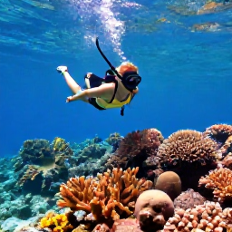 Caribbean Holidays, January Beach Holidays, Traveller snorkelling above a colourful coral reef in clear Caribbean water near the Grenadine islands