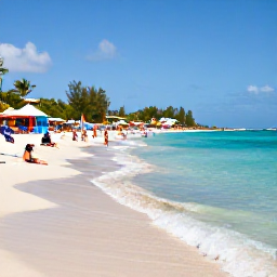 Caribbean Holidays, January Beach Holidays, Visitors relaxing on Cane Garden Bay beach in Tortola, British Virgin Islands, with gentle waves, colourful beach bars and sailboats offshore