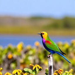 Caribbean Holidays, January Birdwatching, Colourful Caribbean birds in a sunny Aruban wetland at the start of January