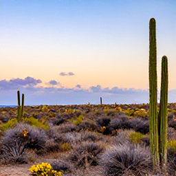 Caribbean Holidays, January Birdwatching, Colourful Cura&ccedil;ao landscape at dawn with dry scrub, cacti and a bright Caribbean sky