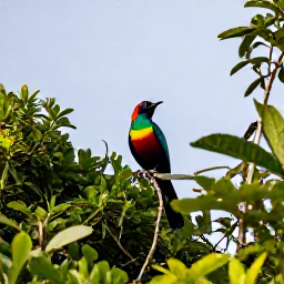 Caribbean Holidays, January Birdwatching, Colourful Saint Lucian birds in a lush rainforest canopy during a clear January morning