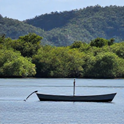 Caribbean Holidays, January Birdwatching, Peaceful Caribbean mangrove lagoon with a small birdwatching boat, wading birds and forested hills in the background