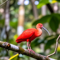 Caribbean Holidays, January Birdwatching, Scarlet ibis and tropical birds in lush Saint Lucian rainforest during bright January morning