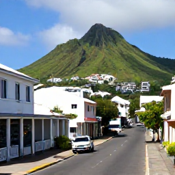 Caribbean Holidays, January Bonaire Holidays, Historic waterfront and quiet streets on Sint Eustatius, with green volcanic hills and Caribbean scenery in the background