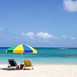 Caribbean Holidays, January Bonaire Holidays, Sunny Caribbean coastline on Bonaire with calm turquoise water, colourful beach umbrellas and a relaxed January holiday atmosphere
