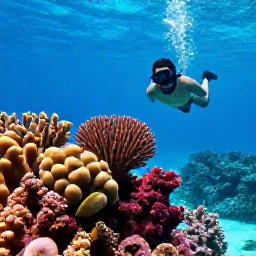 Caribbean Holidays, January Business Class, Snorkeller viewing colourful coral and tropical fish in the clear waters near Turks and Caicos