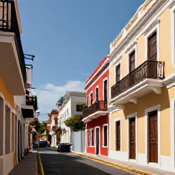 Caribbean Holidays, January Caribbean Escape, Colourful historic streets in Old San Juan, Puerto Rico, under warm January sunshine, with pastel buildings and blue skies