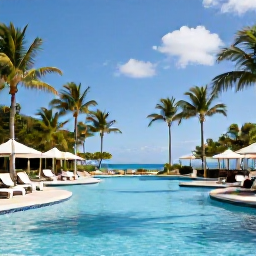 Caribbean Holidays, January Cayman Holidays, Relaxed adults-only Cayman Islands resort with palm trees, swimming pool and bright January sunshine