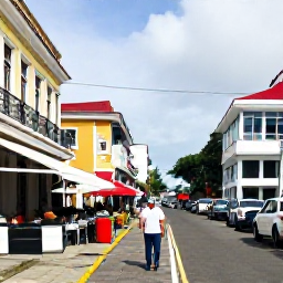 Caribbean Holidays, January City Breaks, Traveller walking through a colourful Caribbean capital with historic architecture, caf&eacute;s and bustling local life