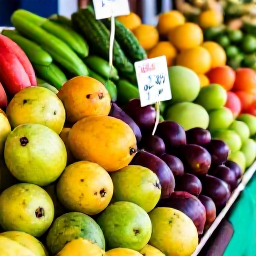 Caribbean Holidays, January Cooking Holidays, A colourful Caribbean market in St Thomas, United States Virgin Islands, with fresh tropical fruit, local vegetables and spices