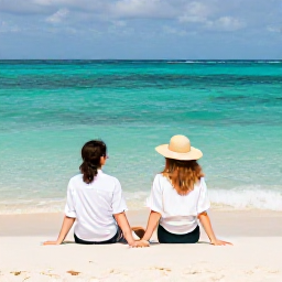 Caribbean Holidays, January Couples Holidays, A couple relaxing on a golden sandy beach beside clear turquoise water on a Caribbean island in January