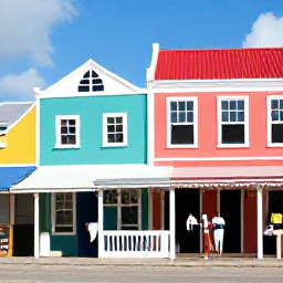 Caribbean Holidays, January Couples Holidays, Couple exploring Oranjestad Aruba, colourful Dutch Caribbean buildings, local shops and sunny streets
