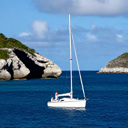 Caribbean Holidays, January Couples Holidays, Couple sailing on a small boat around the rugged coastline of Saint Barth&eacute;lemy on a clear January day, blue sea and rocky coves